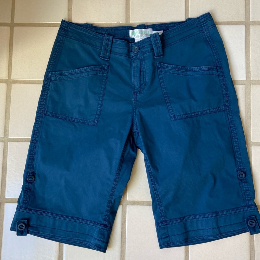 Aventura organic teal shorts